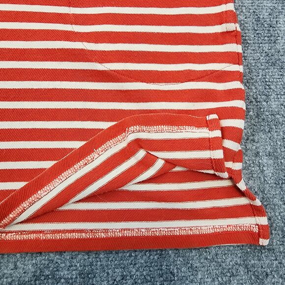 J Crew Dress Womens Medium Red Ivory Striped Knit Tunic 3/4 Sleeve Casual Pocket - Picture 10 of 14
